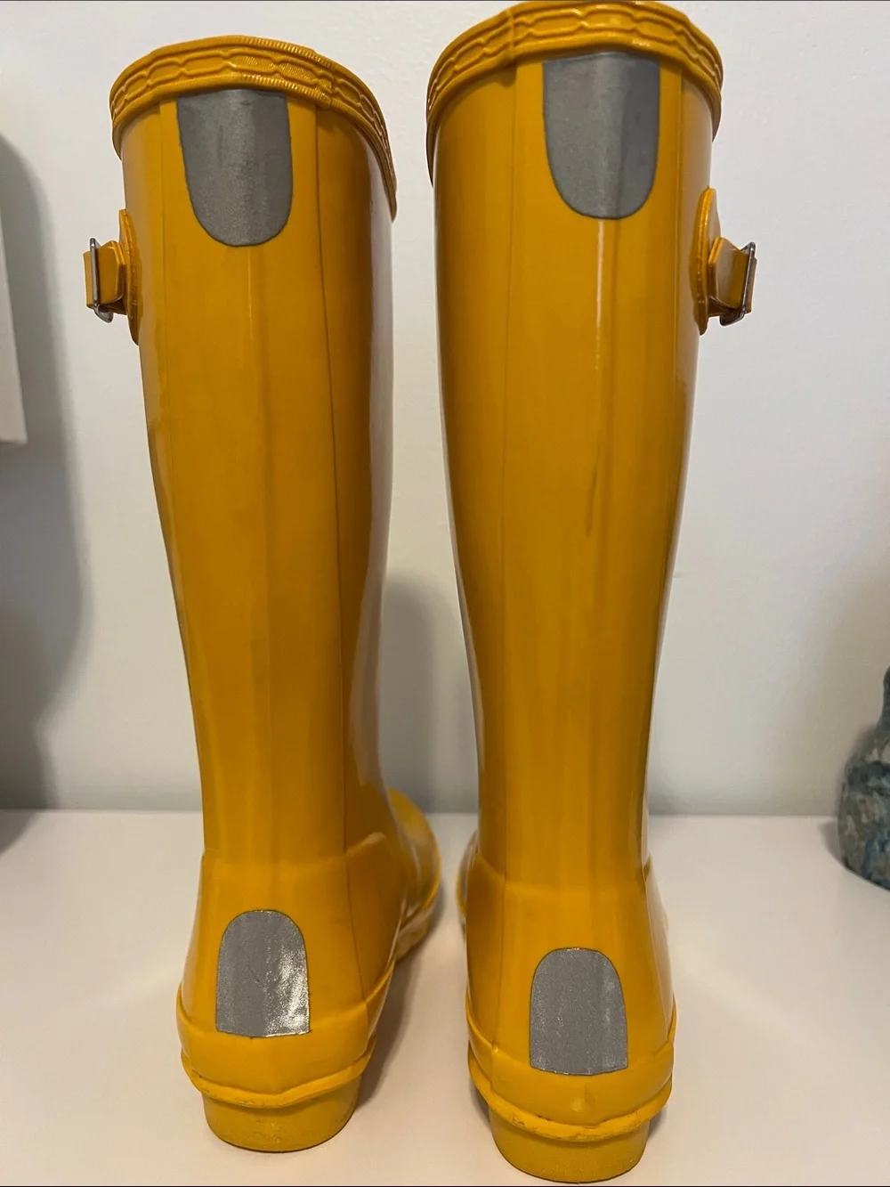Hunter Girls Glossy Yellow Tall Rain Boots
